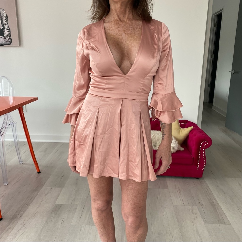 ❤️ Miss Avenue Blush Dusty Pink Sexy Satin Like Romper